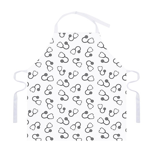 Stethoscope Sign Pattern Print Adjustable Apron
