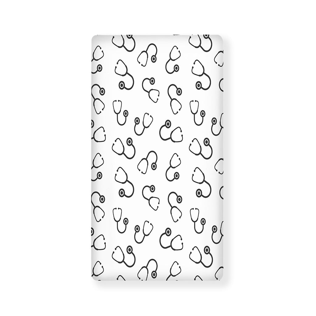 Stethoscope Sign Pattern Print Baby Crib Sheet