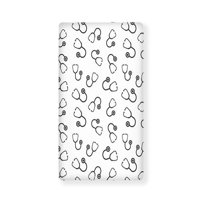 Stethoscope Sign Pattern Print Baby Crib Sheet