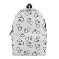 Stethoscope Sign Pattern Print School Backpack