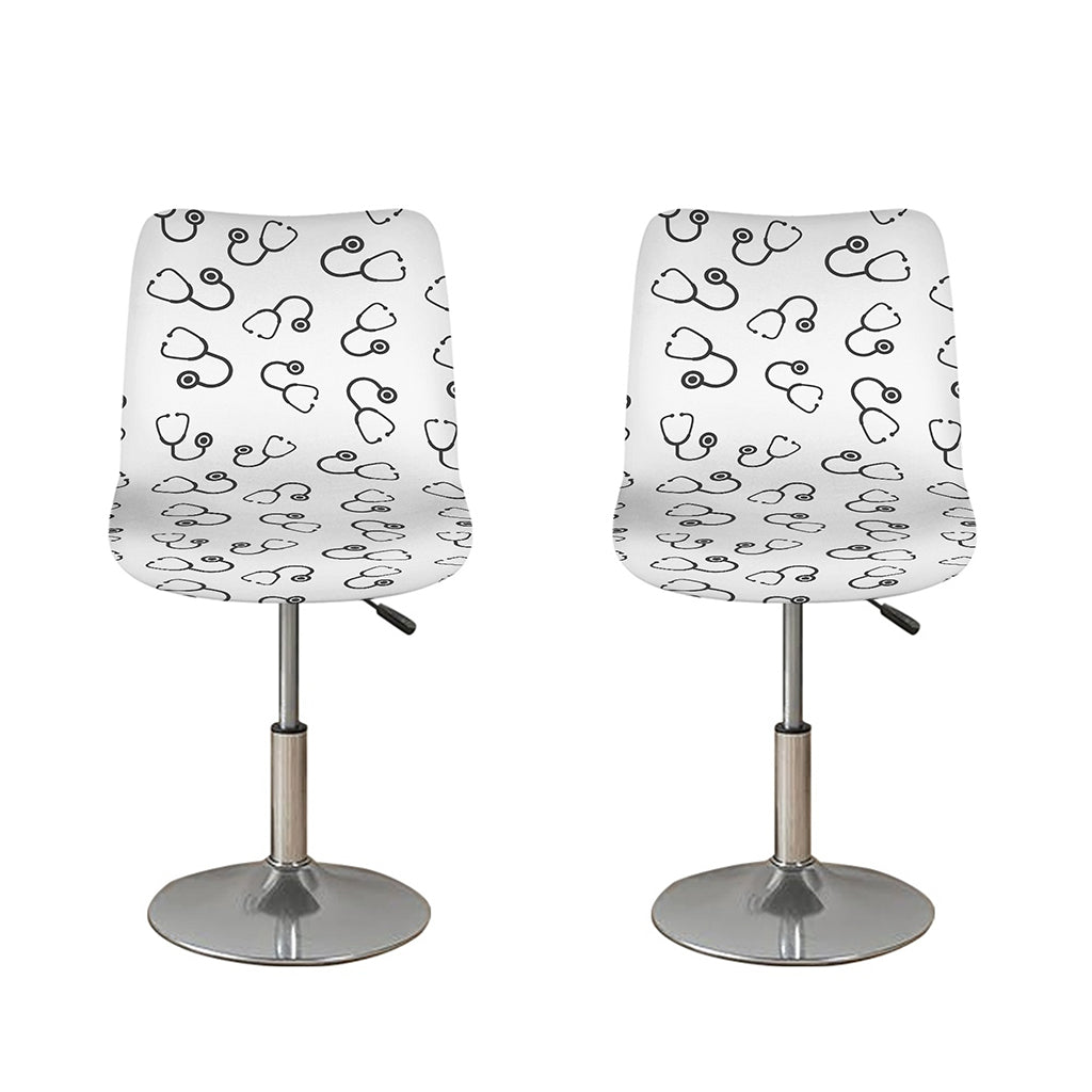 Stethoscope Sign Pattern Print Bar Stool Covers