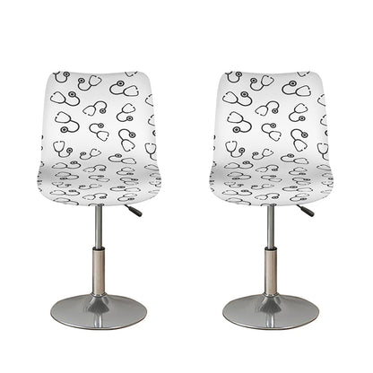 Stethoscope Sign Pattern Print Bar Stool Covers