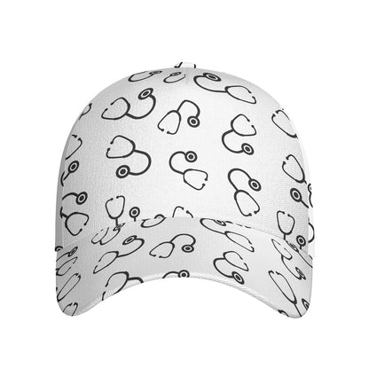 Stethoscope Sign Pattern Print Baseball Cap