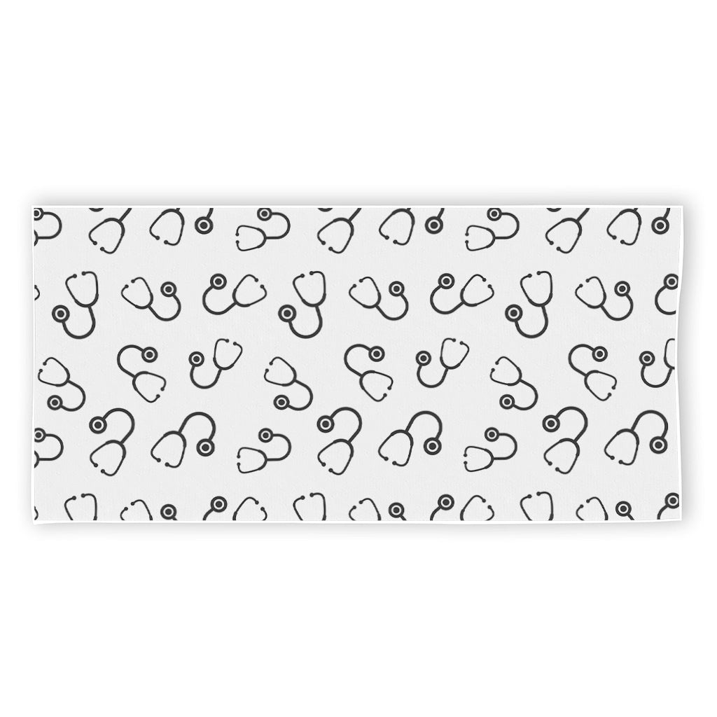 Stethoscope Sign Pattern Print Beach Towel