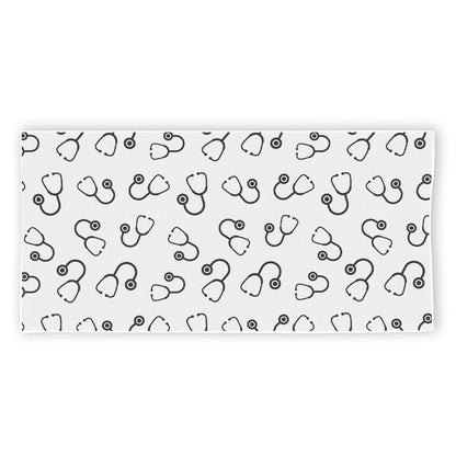 Stethoscope Sign Pattern Print Beach Towel