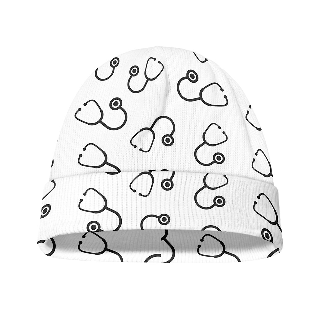 Stethoscope Sign Pattern Print Beanie