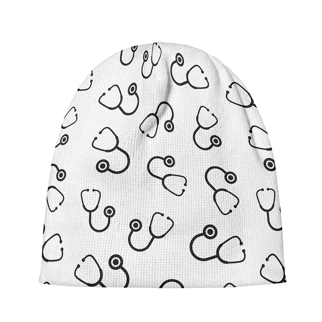 Stethoscope Sign Pattern Print Beanie