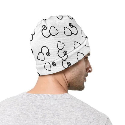 Stethoscope Sign Pattern Print Beanie