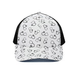 Stethoscope Sign Pattern Print Black Mesh Trucker Cap