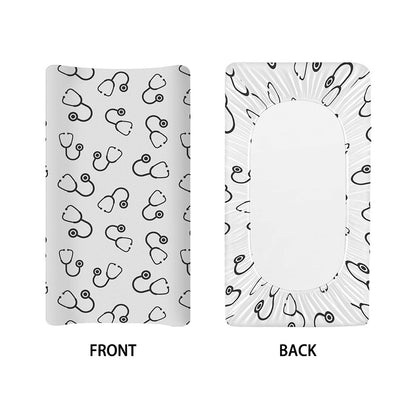 Stethoscope Sign Pattern Print Changing Pad Cover
