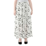 Stethoscope Sign Pattern Print Chiffon Maxi Skirt