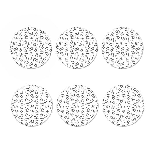 Stethoscope Sign Pattern Print Coaster Set
