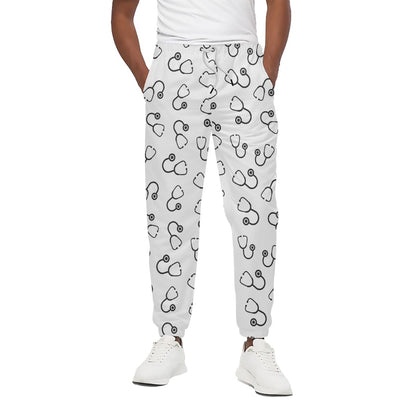 Stethoscope Sign Pattern Print Cotton Pants
