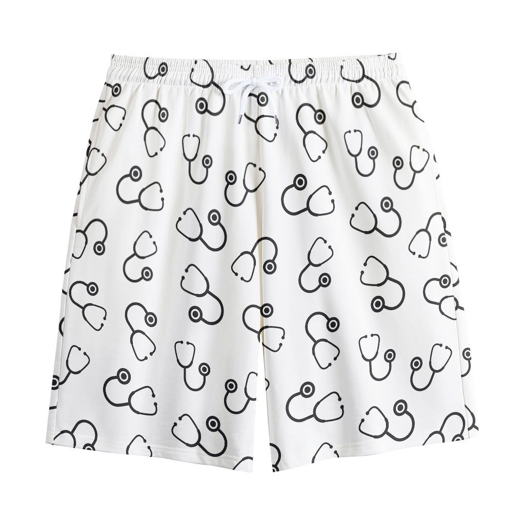 Stethoscope Sign Pattern Print Cotton Shorts