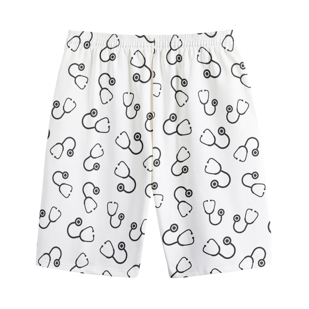 Stethoscope Sign Pattern Print Cotton Shorts