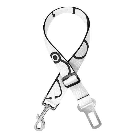 Stethoscope Sign Pattern Print Dog Seat Belt