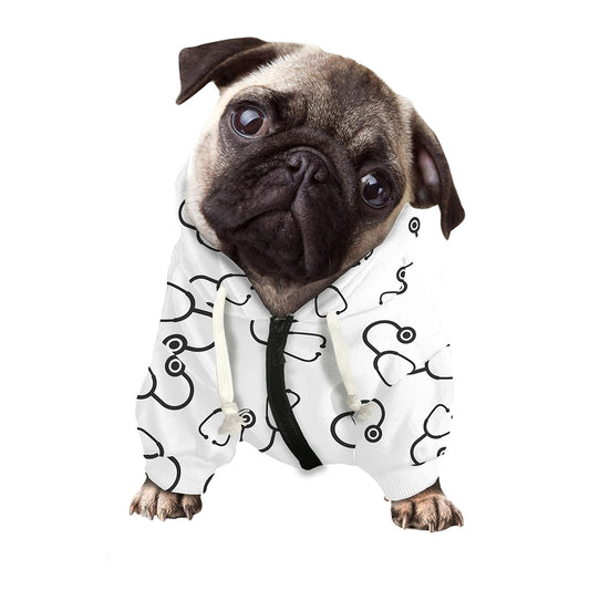 Stethoscope Sign Pattern Print Dog Zip Up Hoodie