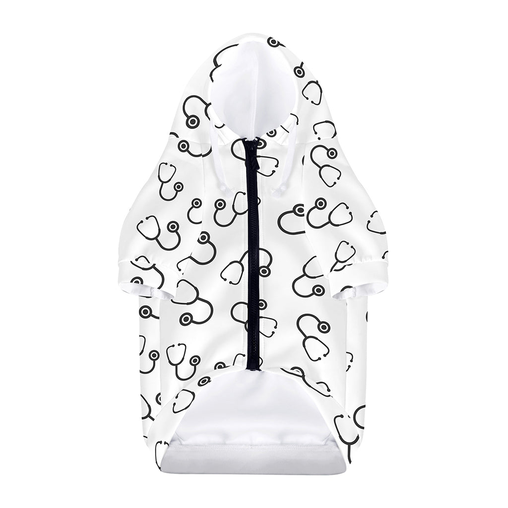 Stethoscope Sign Pattern Print Dog Zip Up Hoodie