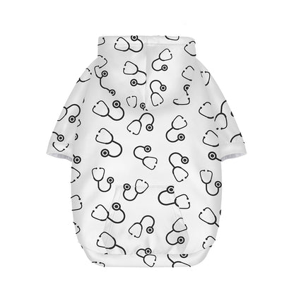 Stethoscope Sign Pattern Print Dog Zip Up Hoodie