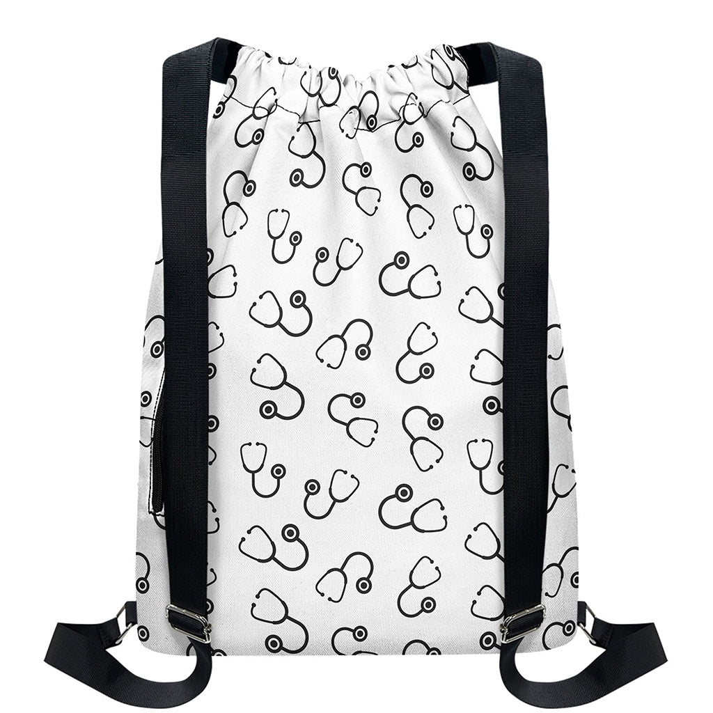 Stethoscope Sign Pattern Print Drawstring Backpack