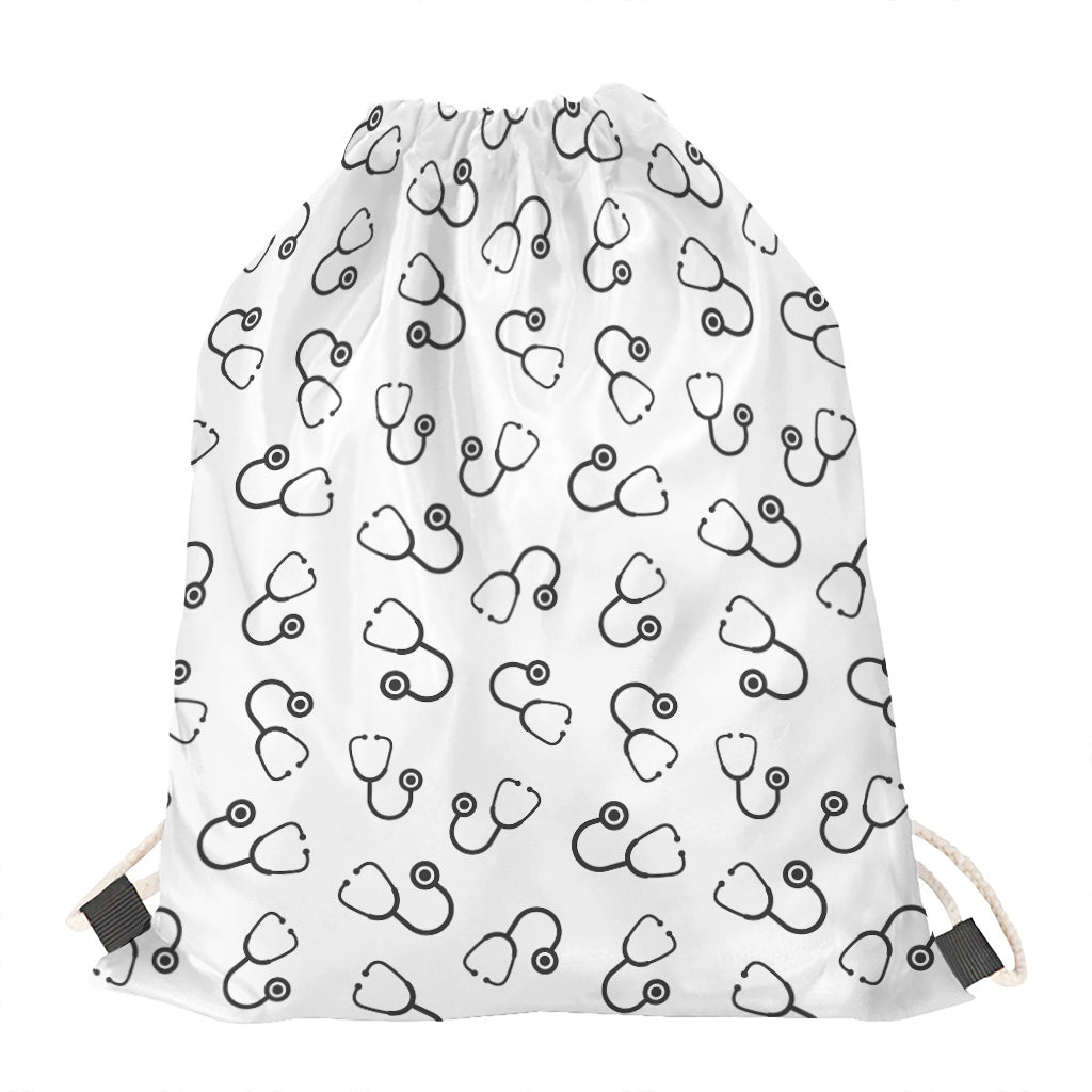 Stethoscope Sign Pattern Print Drawstring Bag
