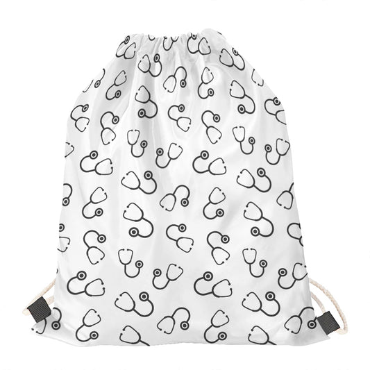 Stethoscope Sign Pattern Print Drawstring Bag