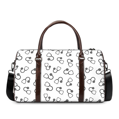 Stethoscope Sign Pattern Print Duffle Bag