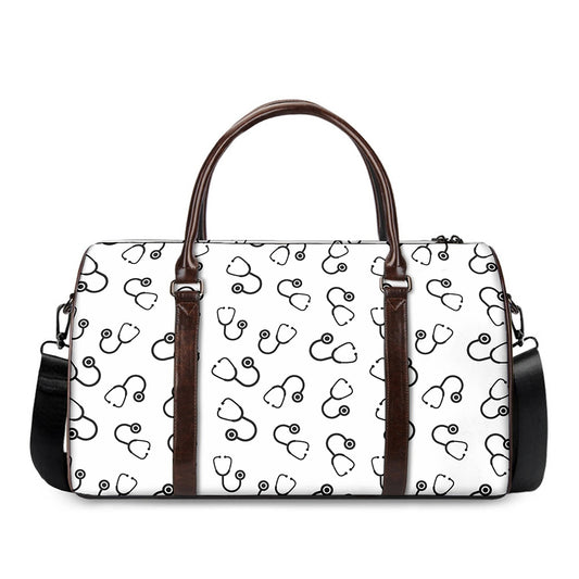 Stethoscope Sign Pattern Print Duffle Bag
