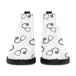 Stethoscope Sign Pattern Print Flat Ankle Boots