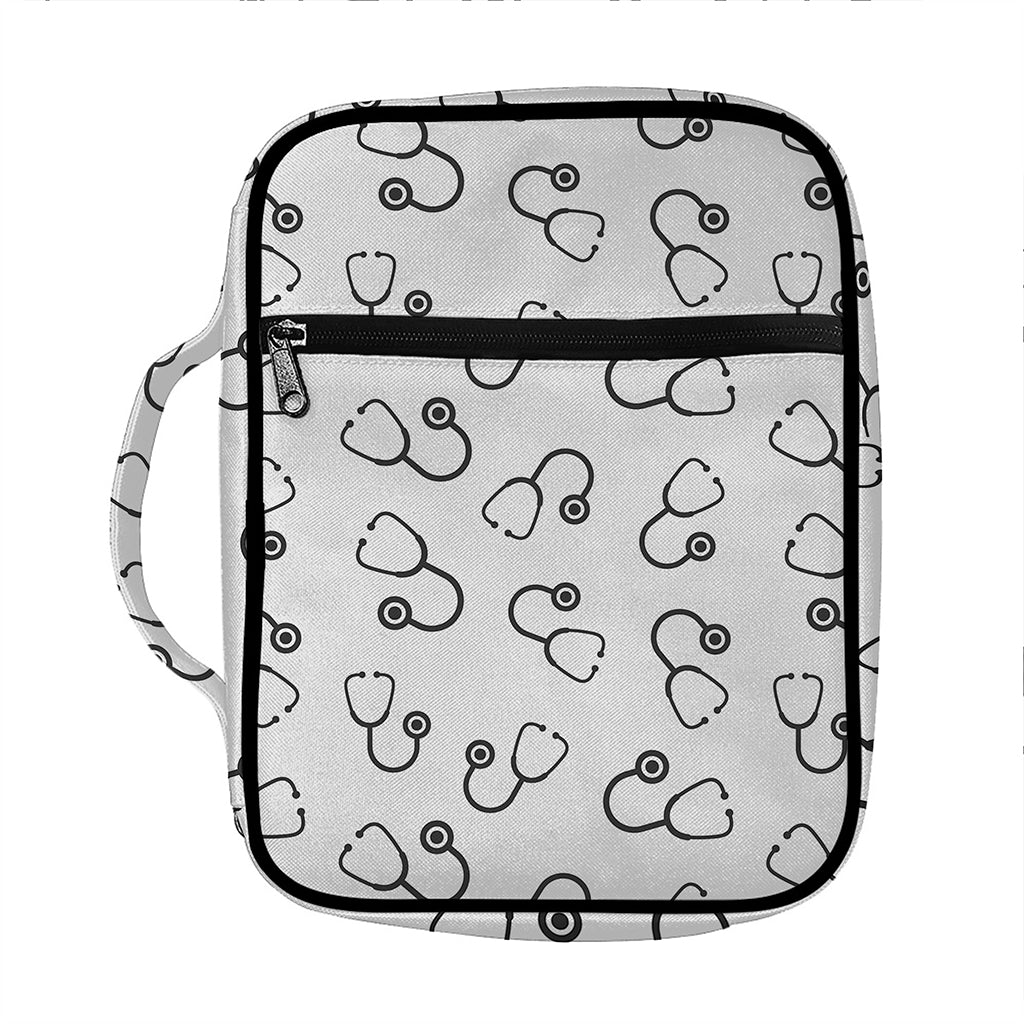Stethoscope Sign Pattern Print Front Pocket Bible Bag