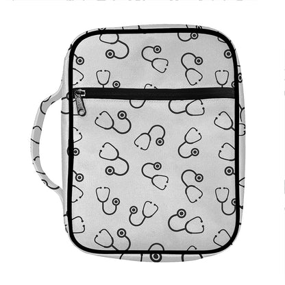 Stethoscope Sign Pattern Print Front Pocket Bible Bag