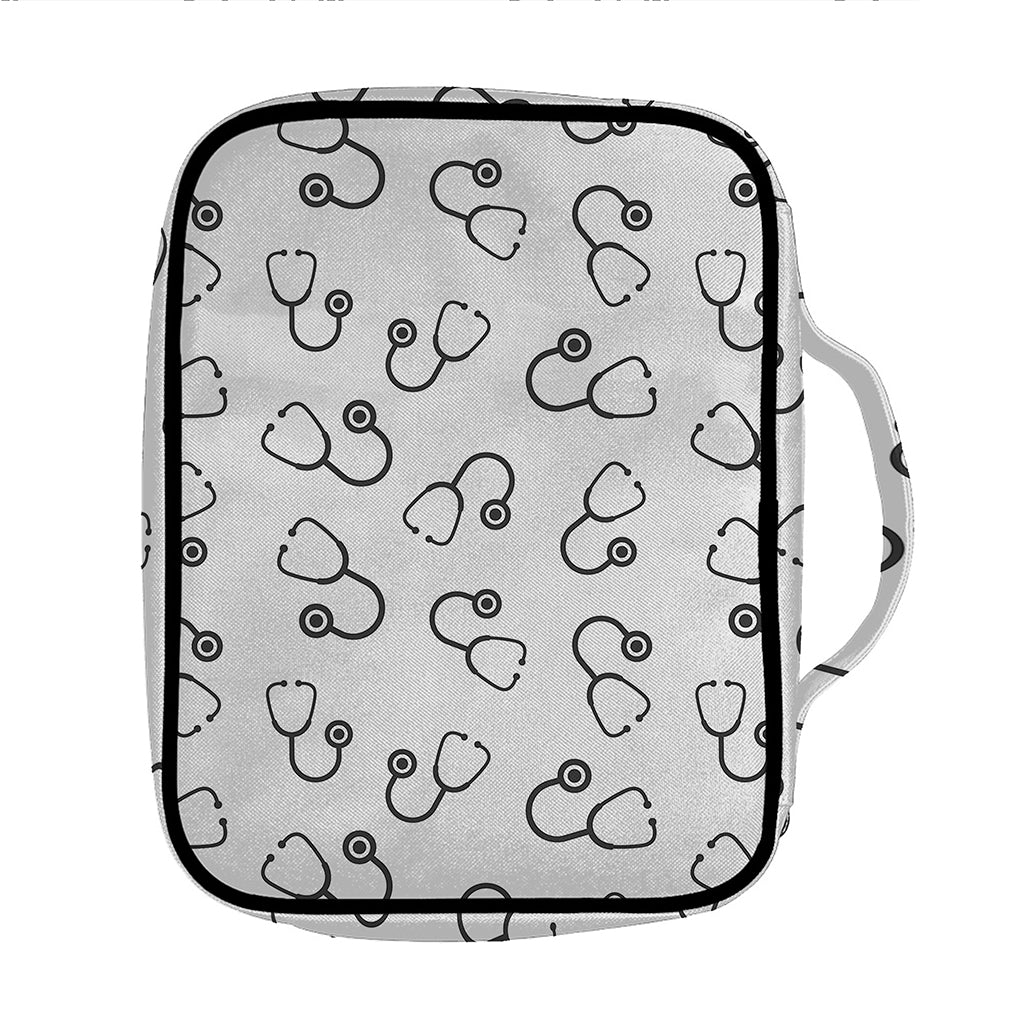 Stethoscope Sign Pattern Print Front Pocket Bible Bag