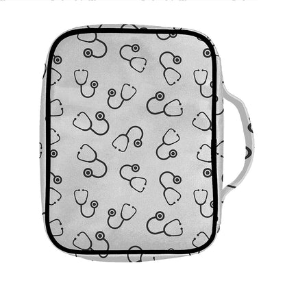 Stethoscope Sign Pattern Print Front Pocket Bible Bag