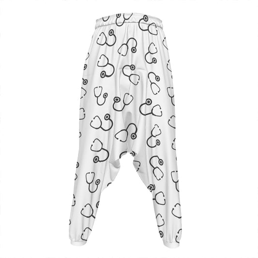 Stethoscope Sign Pattern Print Hammer Pants