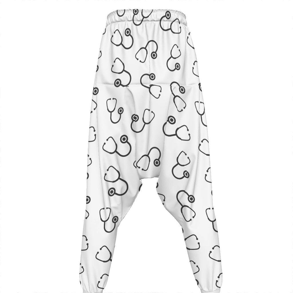 Stethoscope Sign Pattern Print Hammer Pants