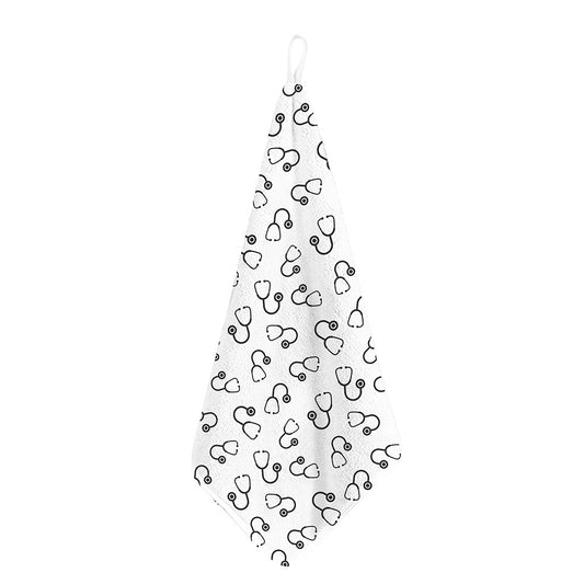 Stethoscope Sign Pattern Print Hand Towel