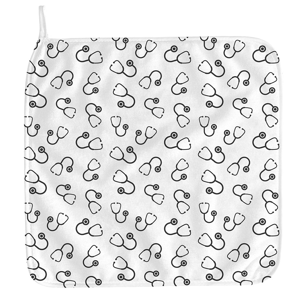Stethoscope Sign Pattern Print Hand Towel