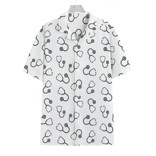 Stethoscope Sign Pattern Print Hawaiian Shirt