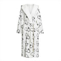 Stethoscope Sign Pattern Print Hooded Bathrobe