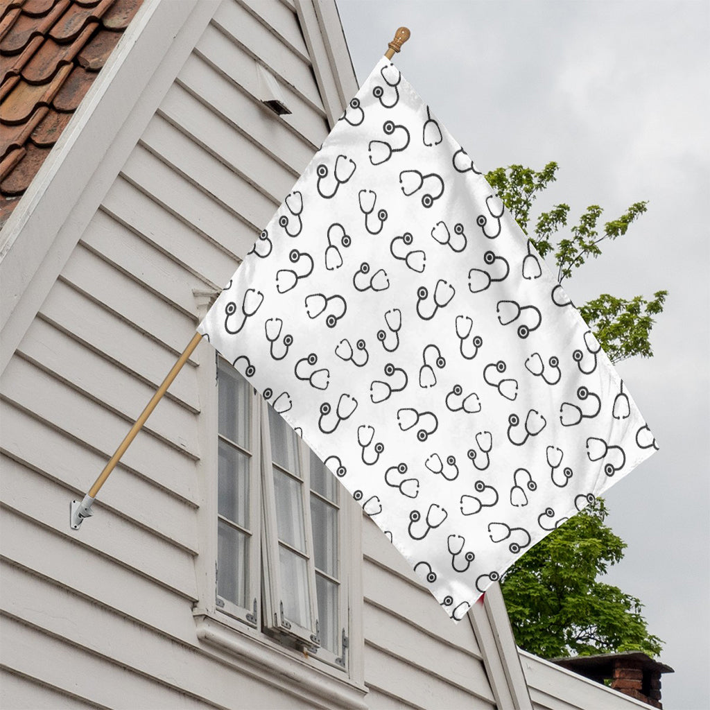 Stethoscope Sign Pattern Print House Flag