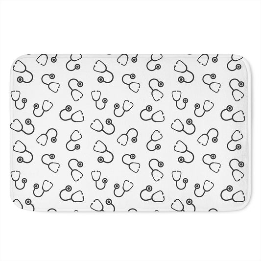 Stethoscope Sign Pattern Print Indoor Door Mat