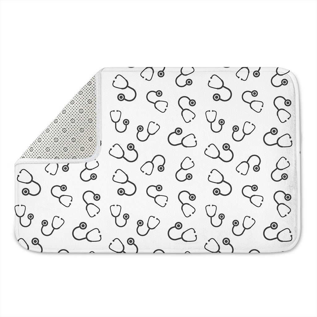 Stethoscope Sign Pattern Print Indoor Door Mat