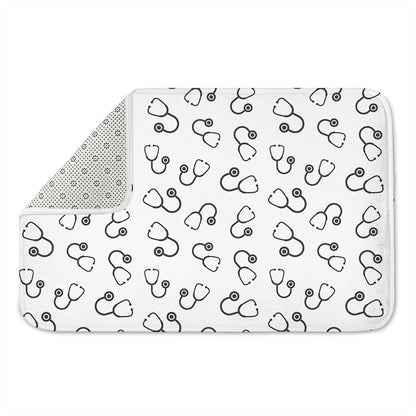 Stethoscope Sign Pattern Print Indoor Door Mat
