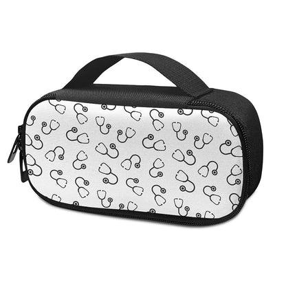 Stethoscope Sign Pattern Print Insulin Cooler Travel Case