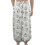 Stethoscope Sign Pattern Print Lantern Pants