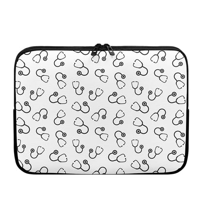 Stethoscope Sign Pattern Print Laptop Sleeve