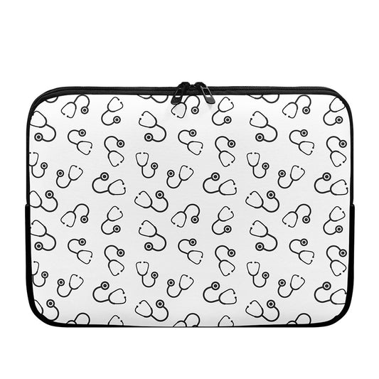 Stethoscope Sign Pattern Print Laptop Sleeve