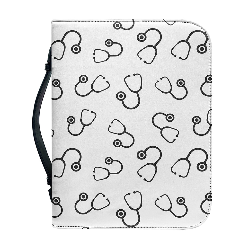 Stethoscope Sign Pattern Print Leather Bible Cover