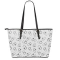 Stethoscope Sign Pattern Print Leather Tote Bag With Zipper