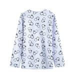 Stethoscope Sign Pattern Print Long Sleeve Short Coat